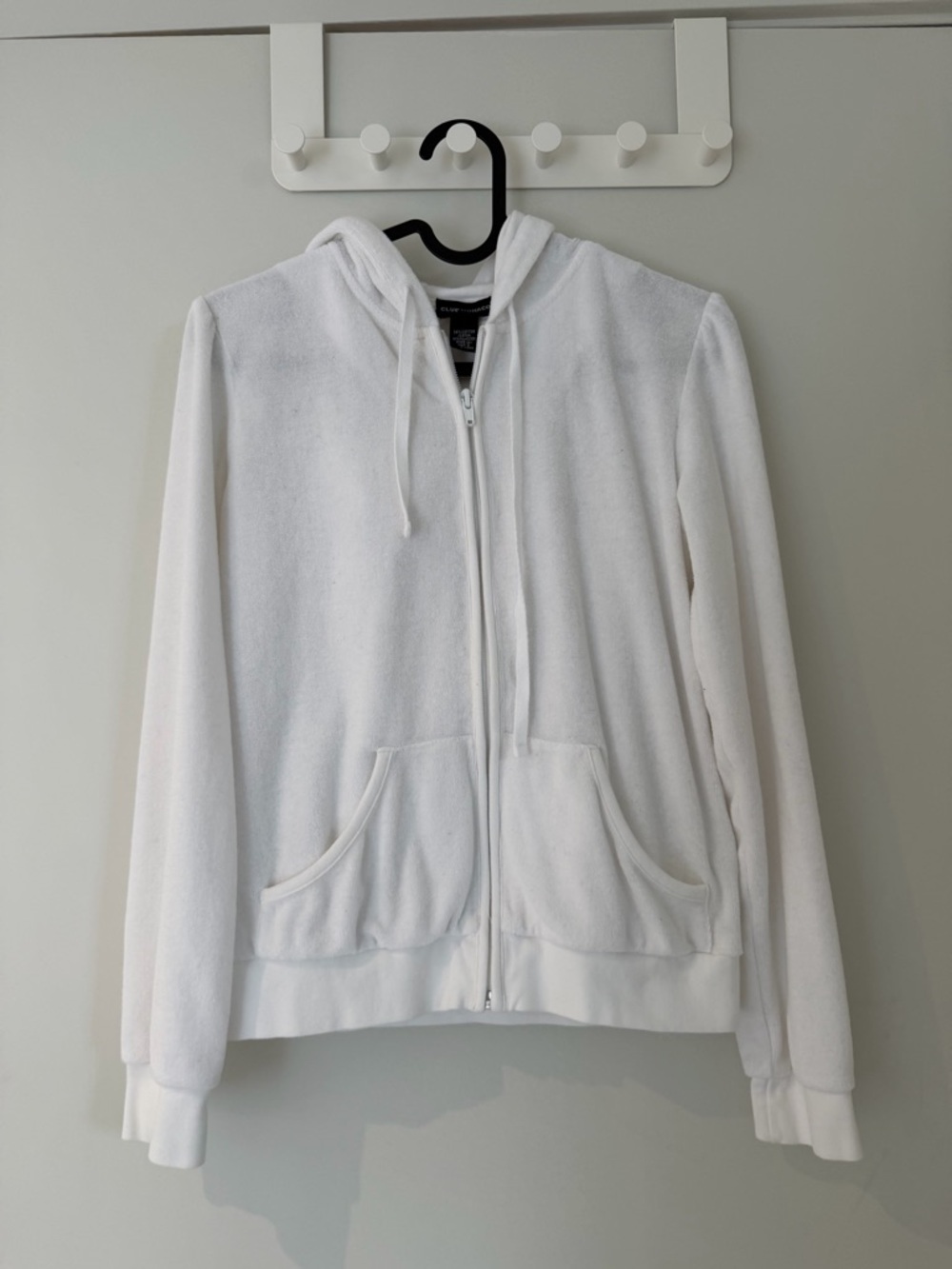 Club Monaco terry cloth White Zip Front Hoodie